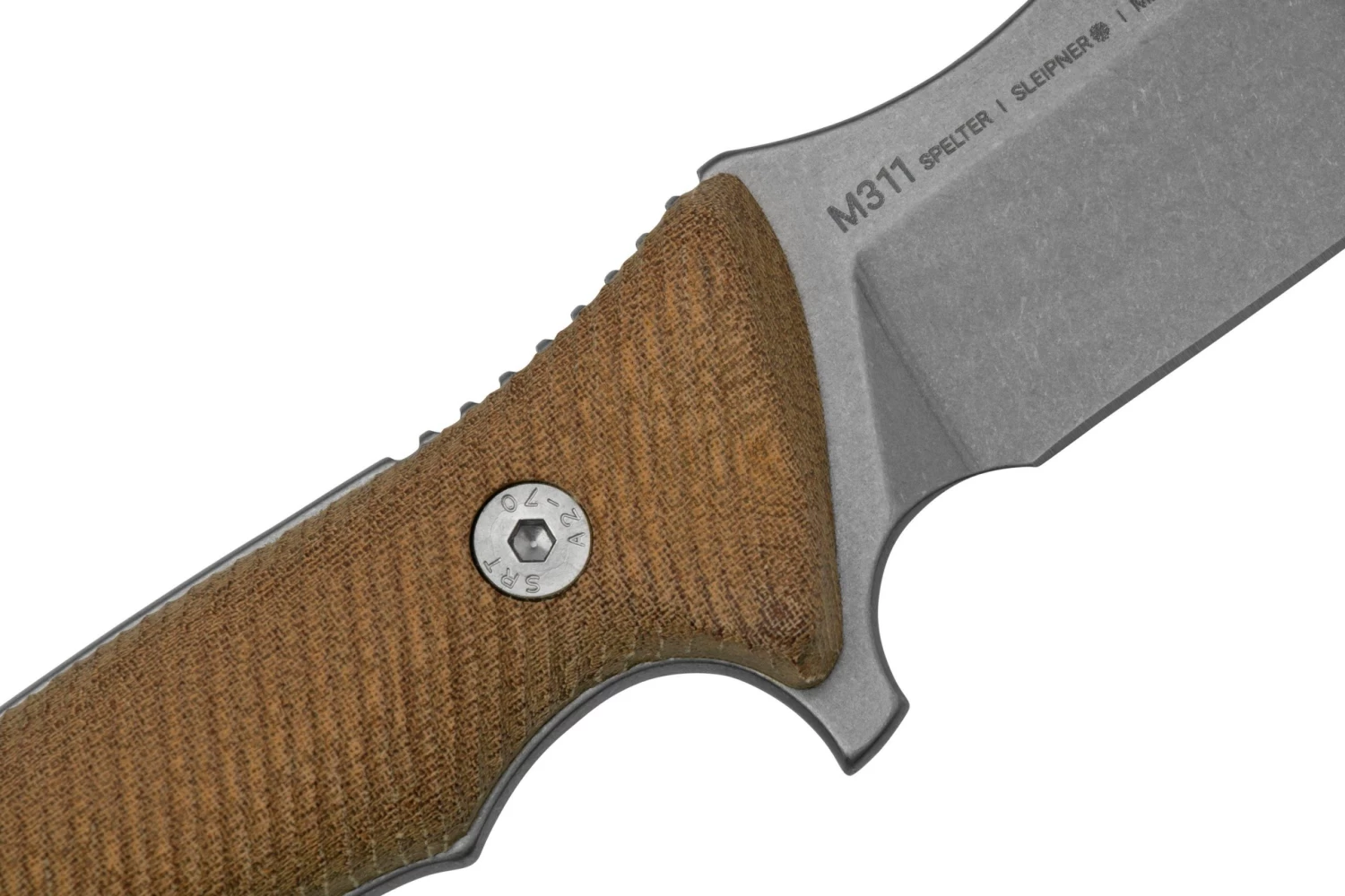 ANV Knives M311 SPELTER Stonewashed Sleipner, Coyote Handle, Black Kydex Sheath, Cuchillo De Supervivencia - Imagen 5