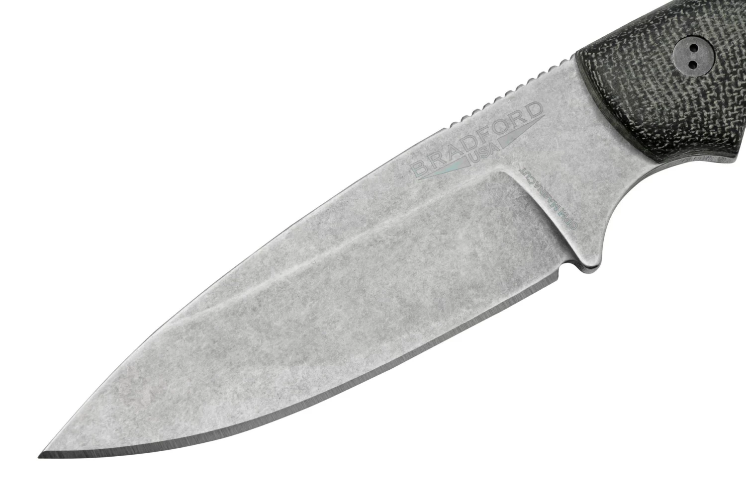 Bradford Knives Guardian 3, 32S-101-MC MagnaCut Sabre Stonewashed, 3D Black Micarta, Cuchillo Fijo - Imagen 3