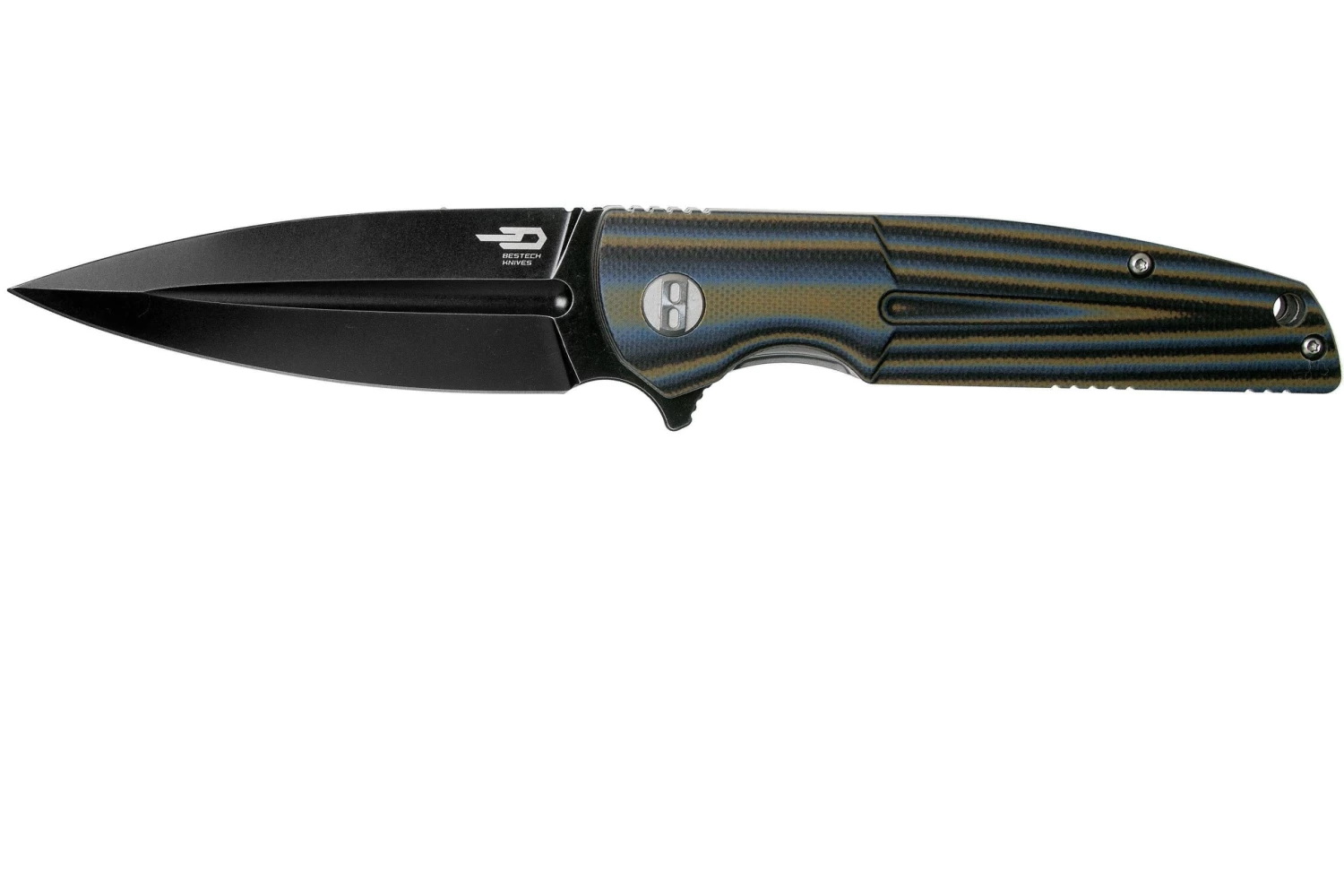 Bestech Fin BG34D-3 Black SW/Negro-Azul-Marròn G10 Navaja