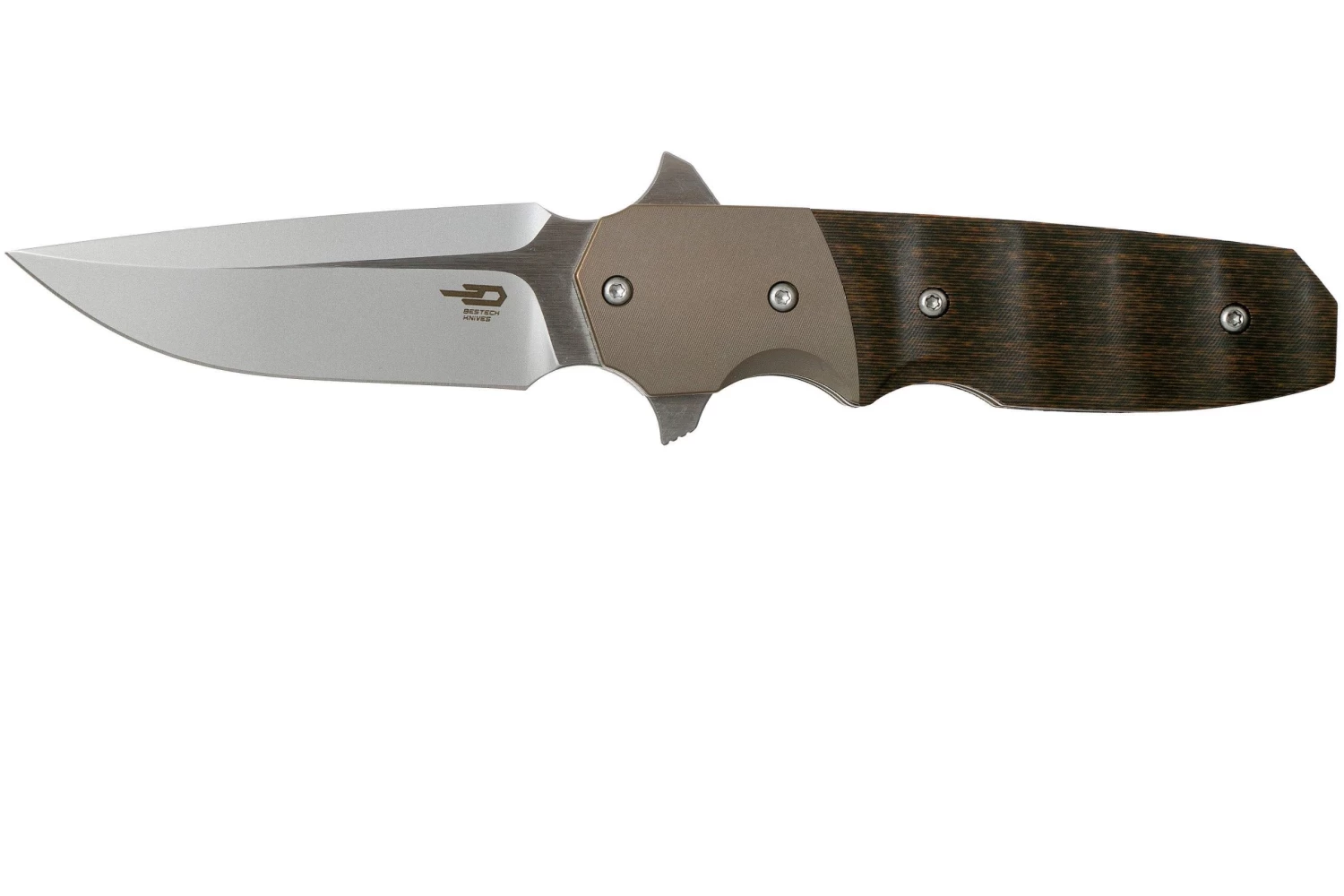 Bestech Freefall BT2007C Stonewashed Bronze, Orange Navaja, Jason Clark Design