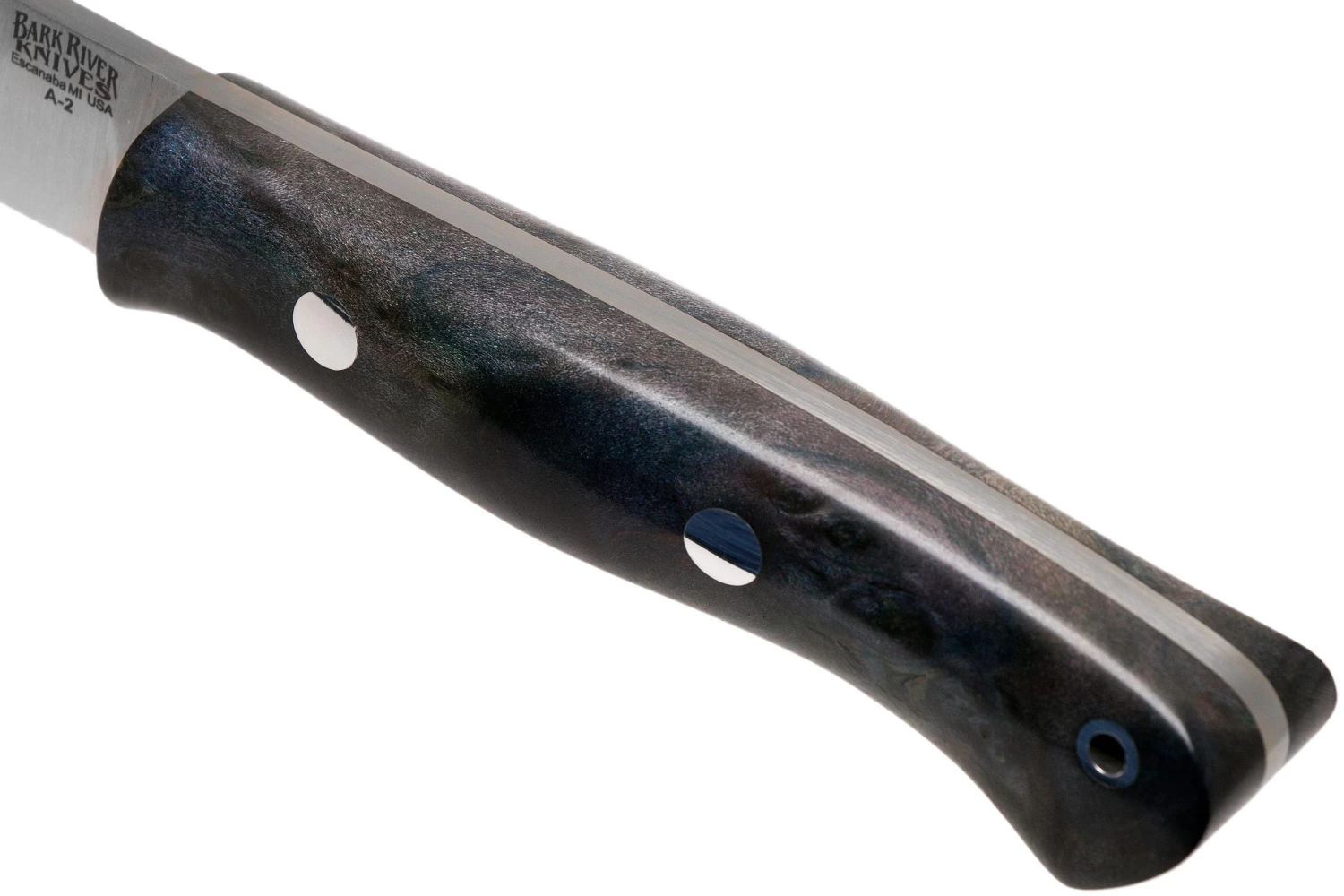Bark River Aurora A2 Dark Blue Elder Burl, Cuchillo Bushcraft - Imagen 5