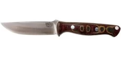 Bark River Gunny CPM 3V, Burgundy Snakeskin Micarta, Funda Marrón