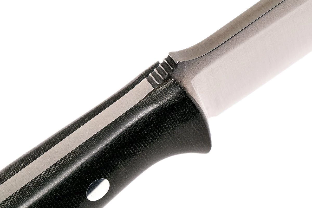 Bark River Bravo 1.2 CPM 3V, Black Canvas Micarta, Funda Marr贸n - Imagen 5