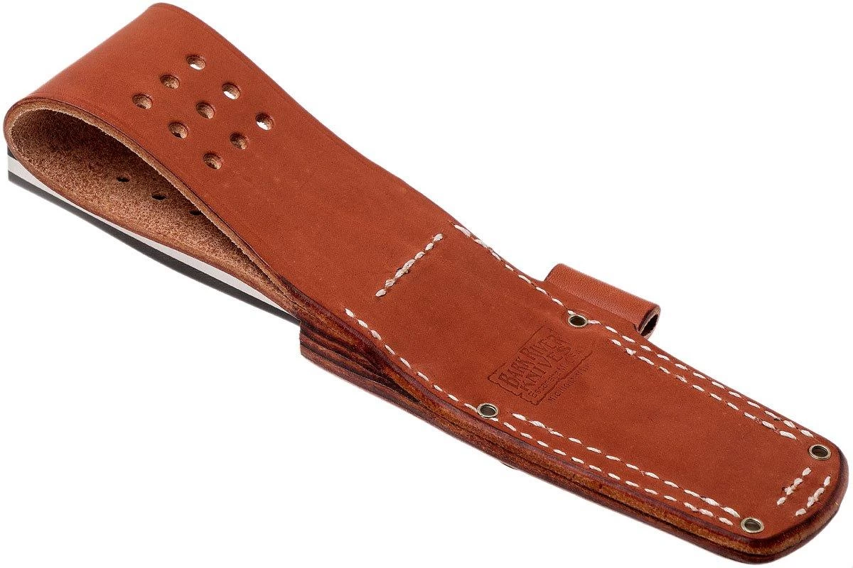 Bark River Bravo 1.2 CPM 3V, Black Canvas Micarta, Funda Marr贸n - Imagen 9