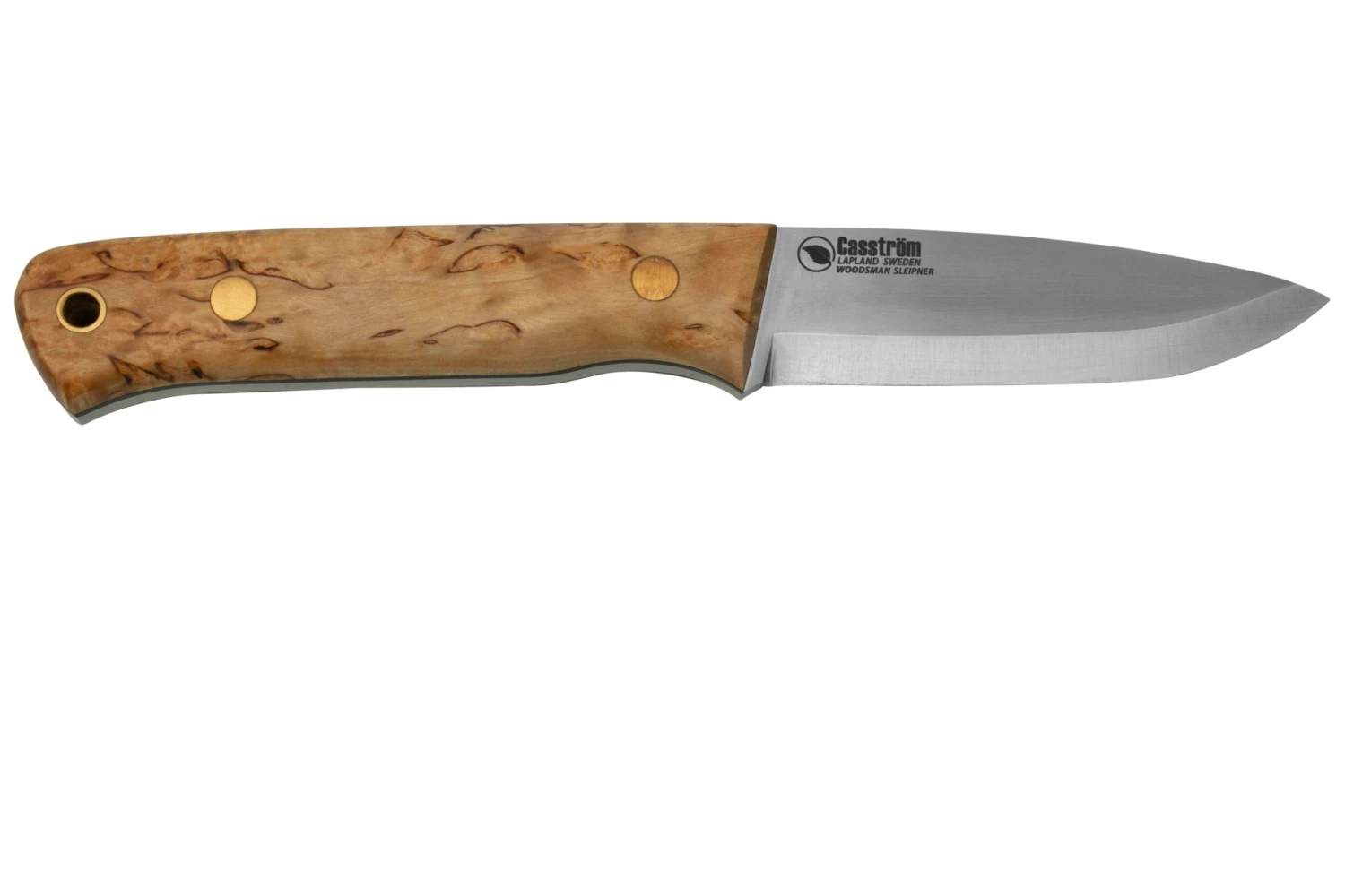 Casström Woodsman Knife Curly Birch, Sleipner Scandi Grind 10804 - Imagen 2