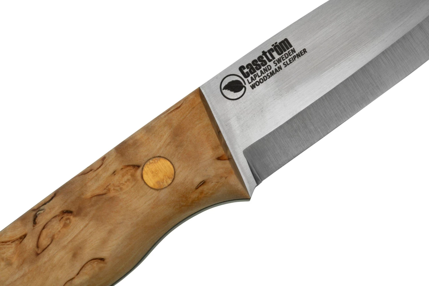 Casström Woodsman Knife Curly Birch, Sleipner Scandi Grind 10804 - Imagen 5