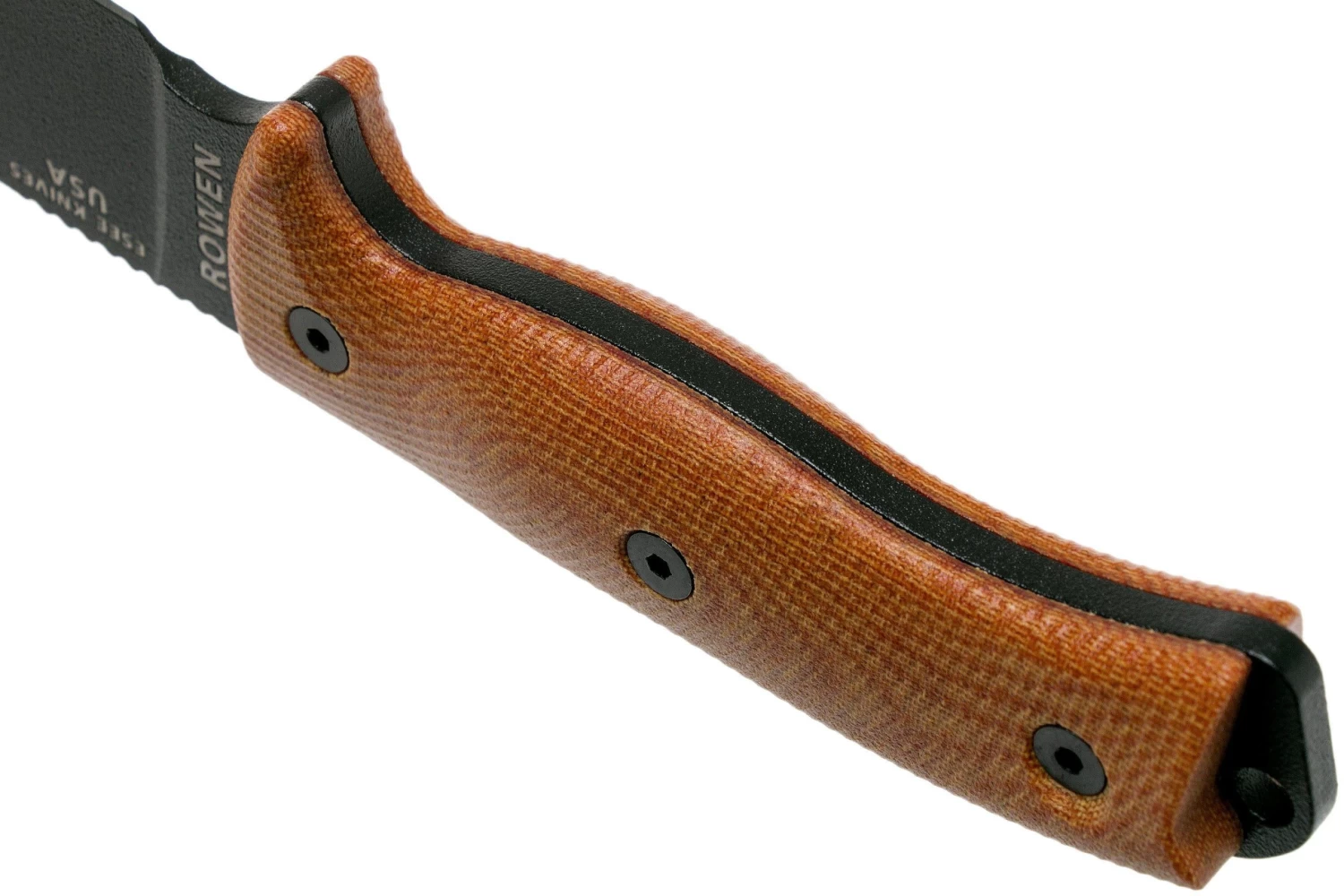 ESEE Model 6 Black Blade 3D Natural Canvas Micarta Cuchillo De Supervivencia 6PB-011 Funda Negra + Clip Plate - Imagen 4