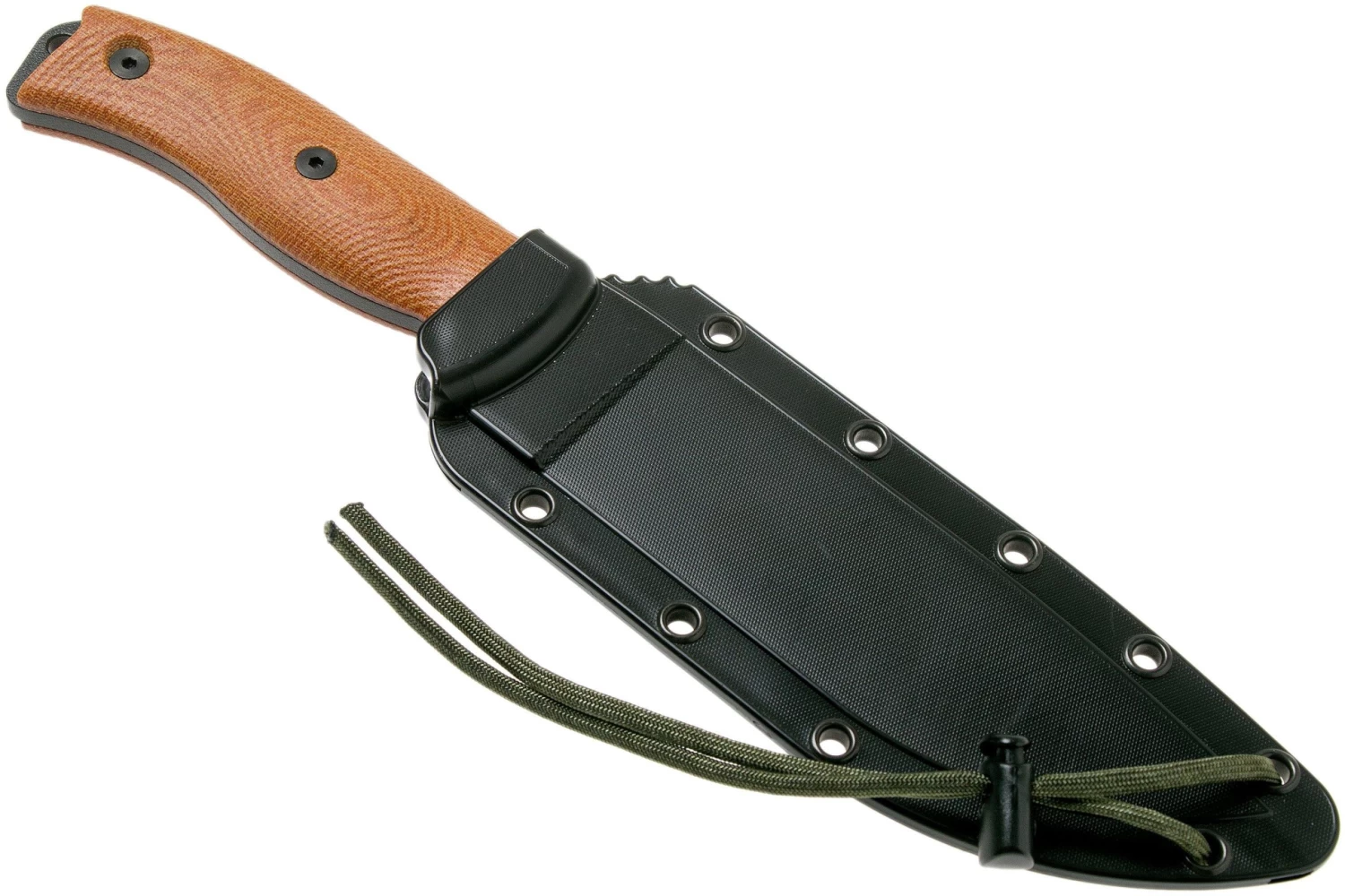 ESEE Model 6 Black Blade 3D Natural Canvas Micarta Cuchillo De Supervivencia 6PB-011 Funda Negra + Clip Plate - Imagen 6