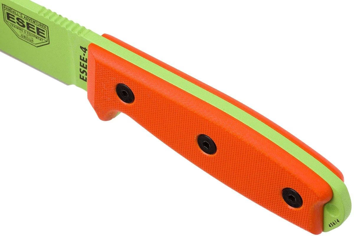 ESEE Model 4 Venom Green 4PM-VG Cuchillo De Supervivencia Con Funda + Clip De Cintur贸n - Imagen 5