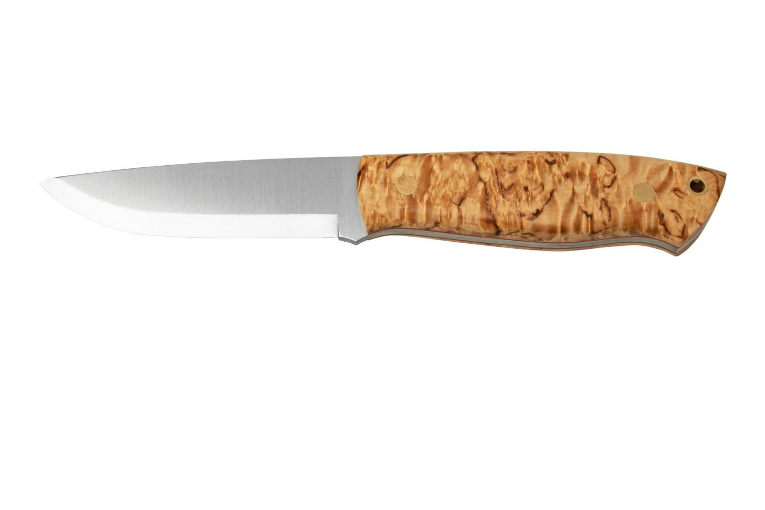 Brisa Trapper 95, N690Co Scandi, Stabilized Curly Birch, Cuchillo Fijo