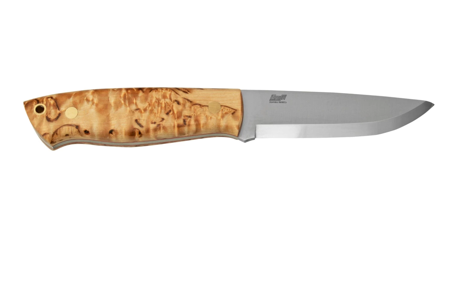 Brisa Trapper 95, N690Co Scandi, Stabilized Curly Birch, Cuchillo Fijo - Imagen 2