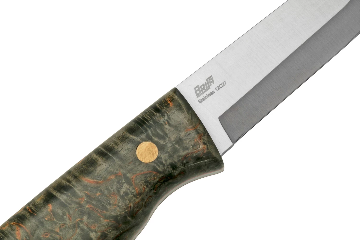 Brisa Trooper 95, 12C27 Scandi, Stabilized Curly Birch Cuchillo Fijo - Imagen 5