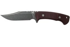 Rick Hinderer Ranch Bowie Burgundy Canvas Micarta, Battle Black, Cuchillo Bowie