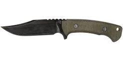 Rick Hinderer Ranch Bowie Green Canvas Micarta, DLC Stonewashed, Cuchillo Bowie