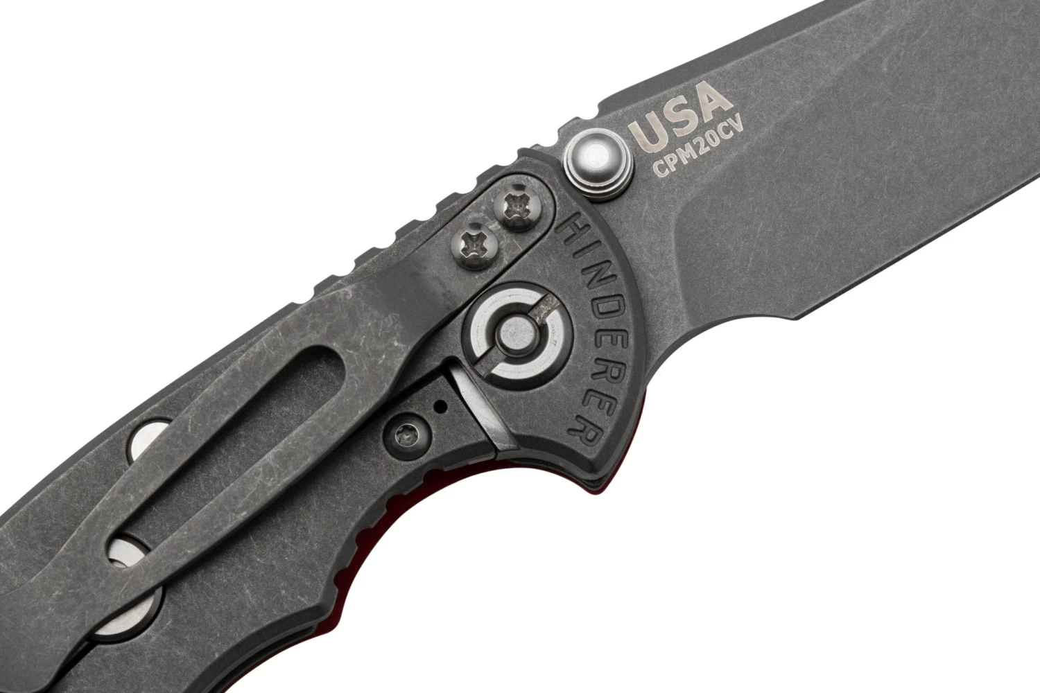 Rick Hinderer XM18 3.0” Slicer Non-Flipper CPM 20CV Red G10 Navaja - Imagen 3