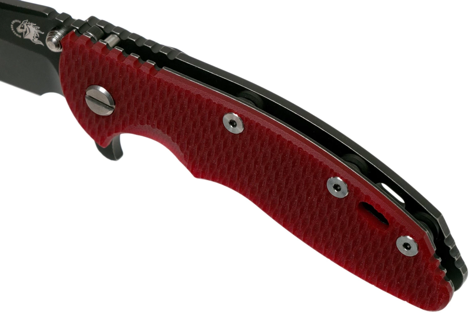 Rick Hinderer XM-18 3.5" Spanto CPM 20CV Battle Black, Red G10 Navaja - Imagen 7