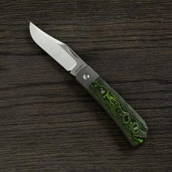 Jack Wolf Benny's Clip CamoCarbon Toxic Green, BENNY-01-CCTG, Navaja Slipjoint