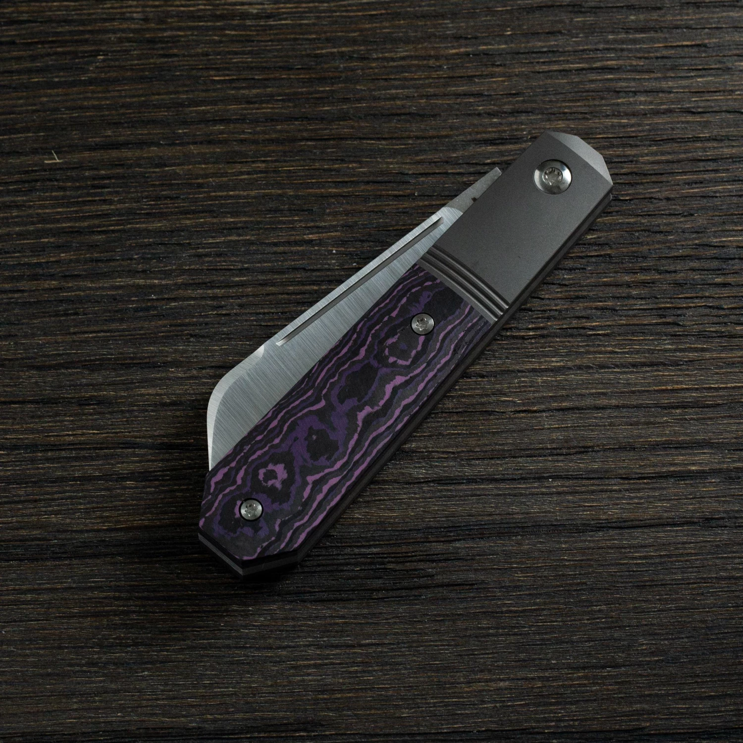 Jack Wolf Midnight Jack, Fat Carbon Purple Haze MIDNI-01-FCP Navaja Slipjoint - Imagen 2