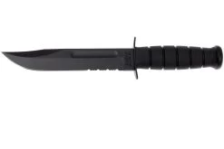 KA-BAR USMC 1214 Parcialmente Dentado, Kraton, Funda Kydex