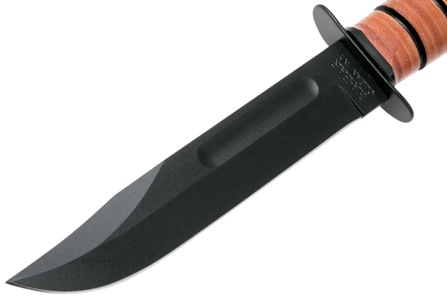 KA-BAR U.S. Navy Knife 1225 Cuchillo Fijo, Funda De Cuero - Imagen 3