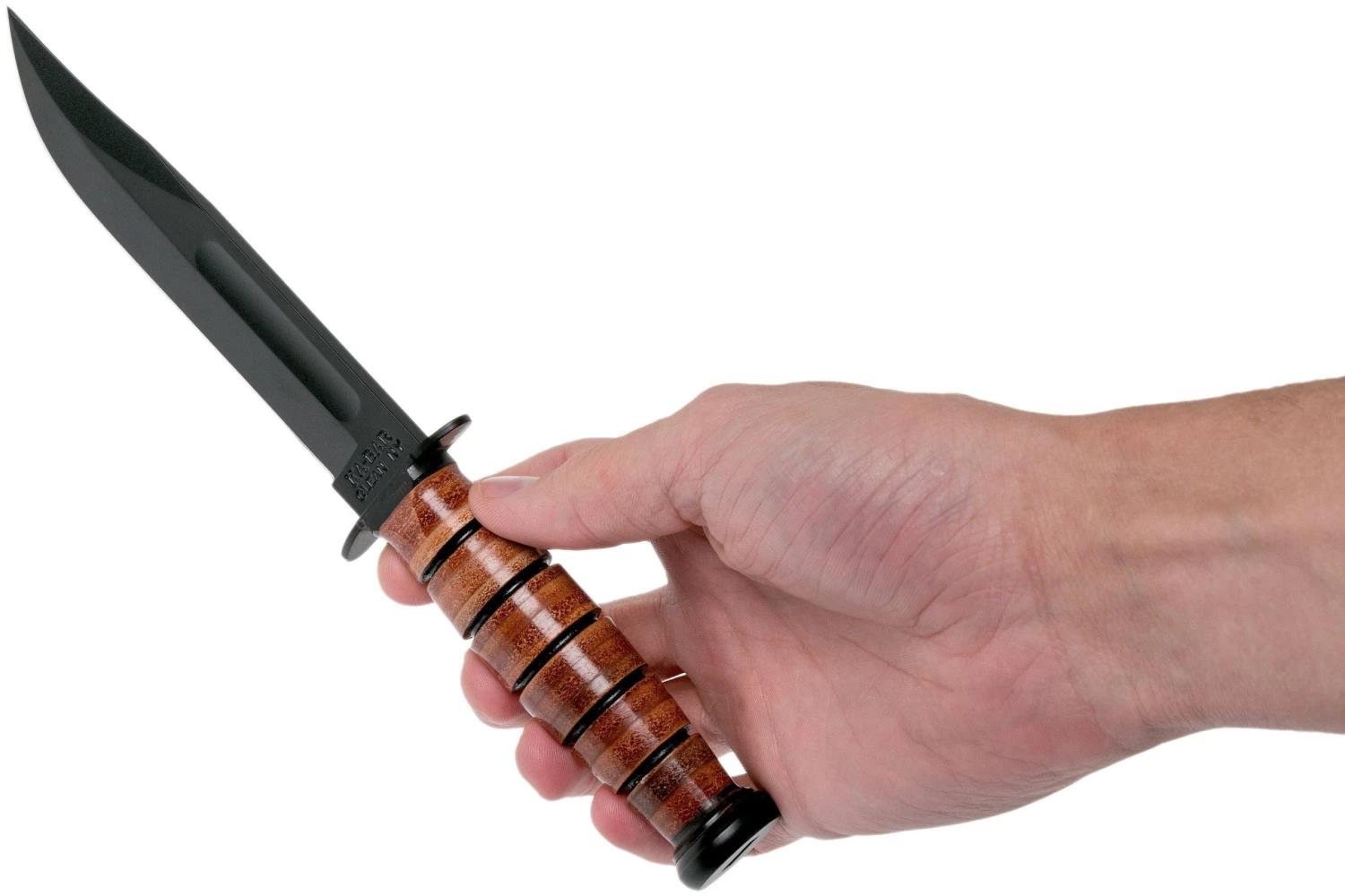 KA-BAR Short USMC Cuchillo 1250, Funda De Cuero - Imagen 6