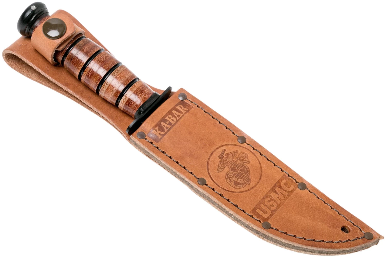 KA-BAR Short USMC Cuchillo 1250, Funda De Cuero - Imagen 7