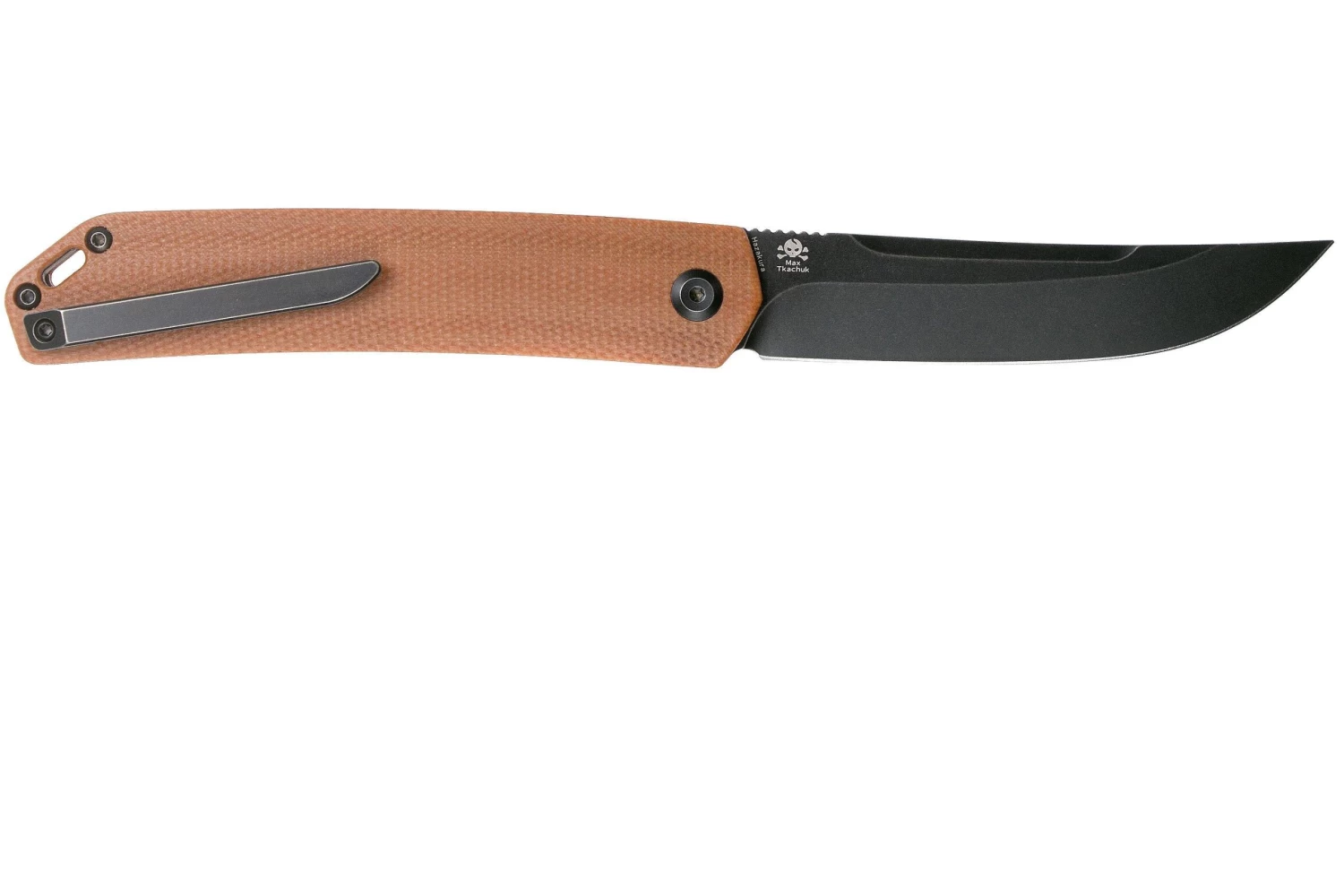 Kansept Hazakura T1019C5 Brown Micarta Navaja, Max Tkachuk Design - Imagen 5