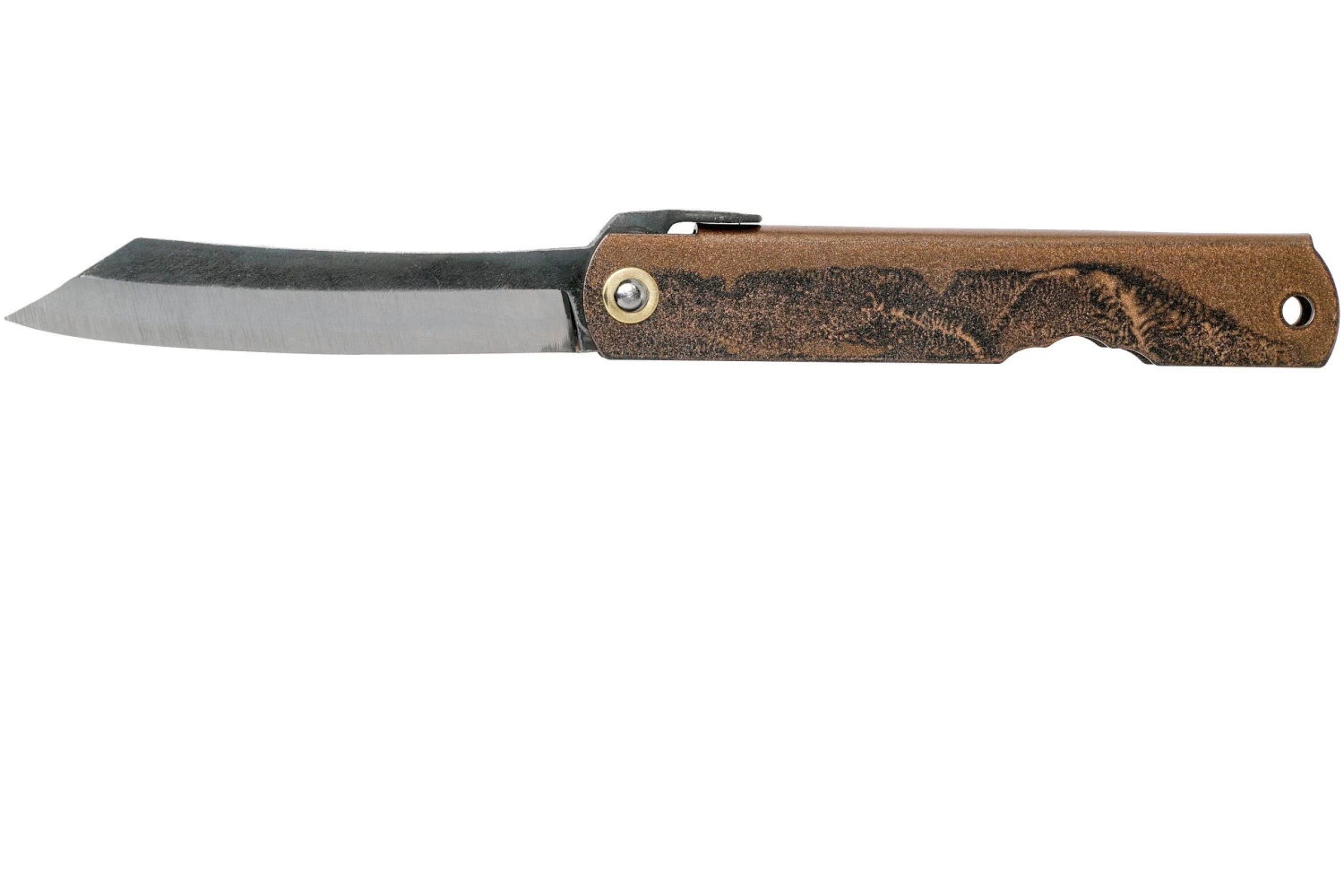 Higonokami Navaja 7,3 Cm HIGOC2B, Blue Paper Steel, Brown Black Glitter