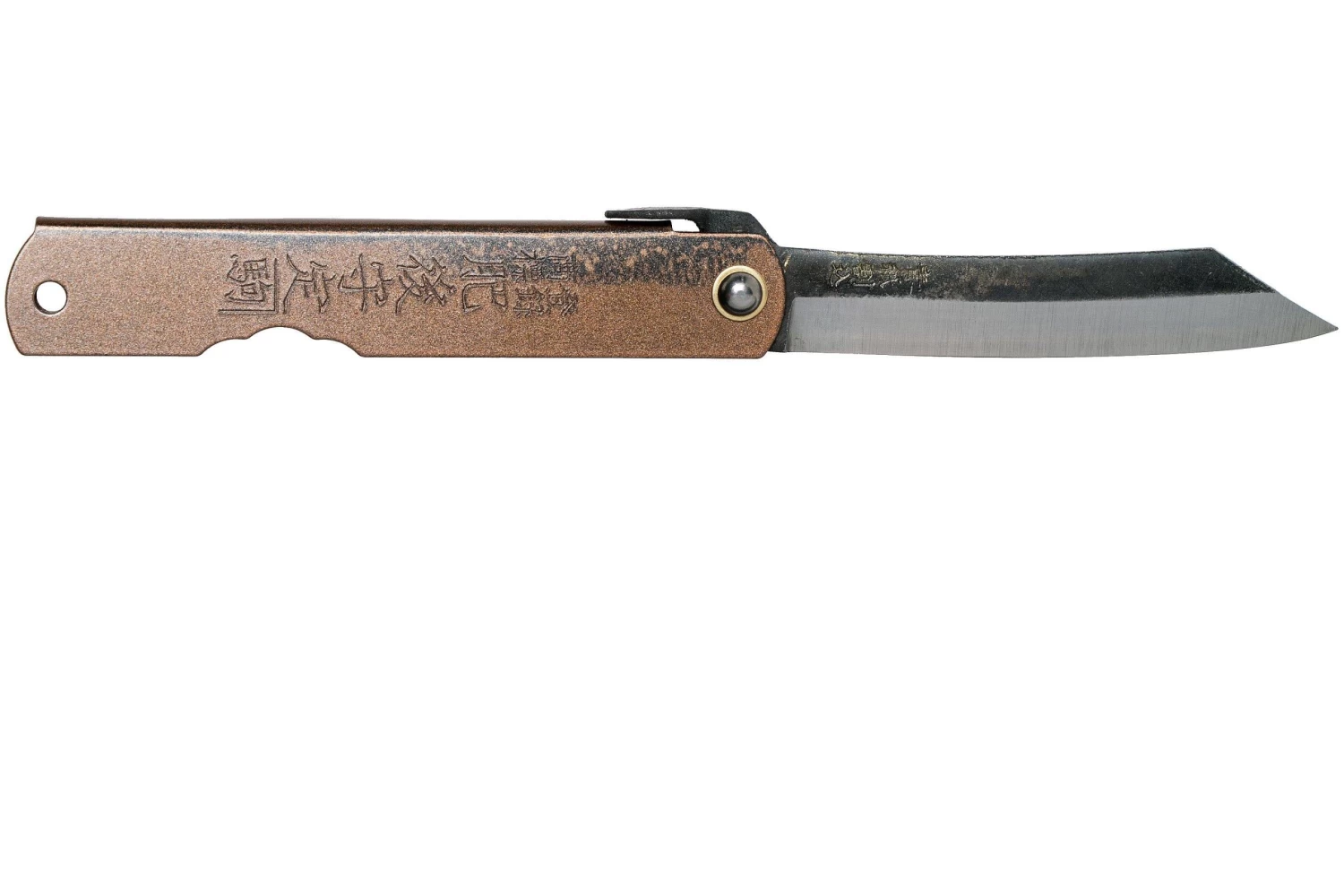 Higonokami Navaja 7,3 Cm HIGOC2B, Blue Paper Steel, Brown Black Glitter - Imagen 2