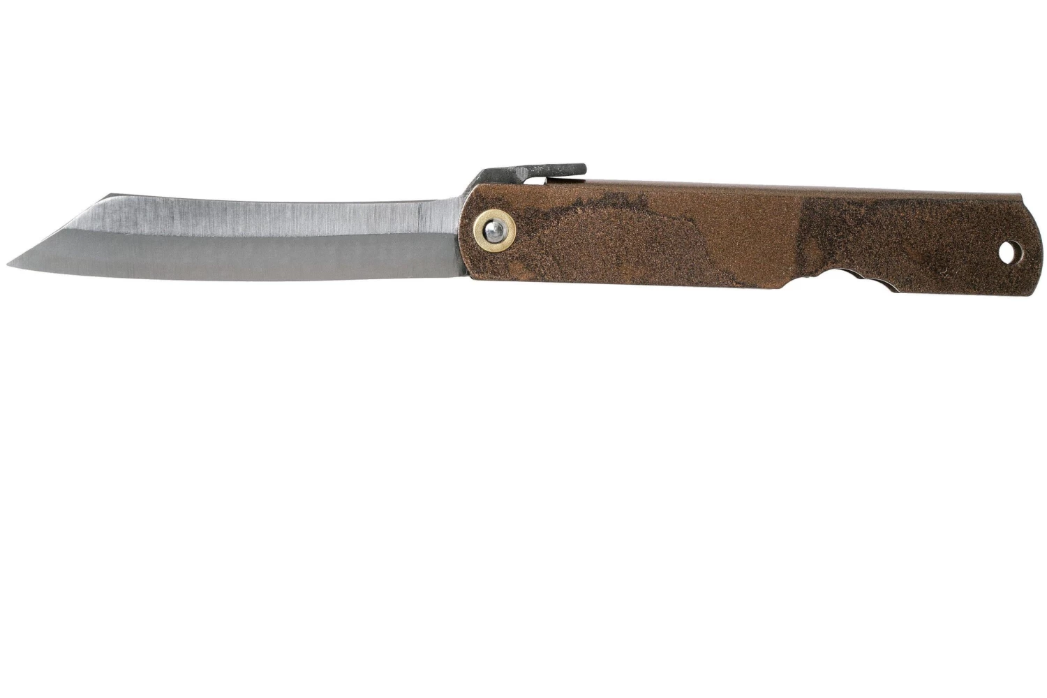 Higonokami Navaja 7,3 Cm HIGOC2, Blue Paper Steel, Brown Black Glitter