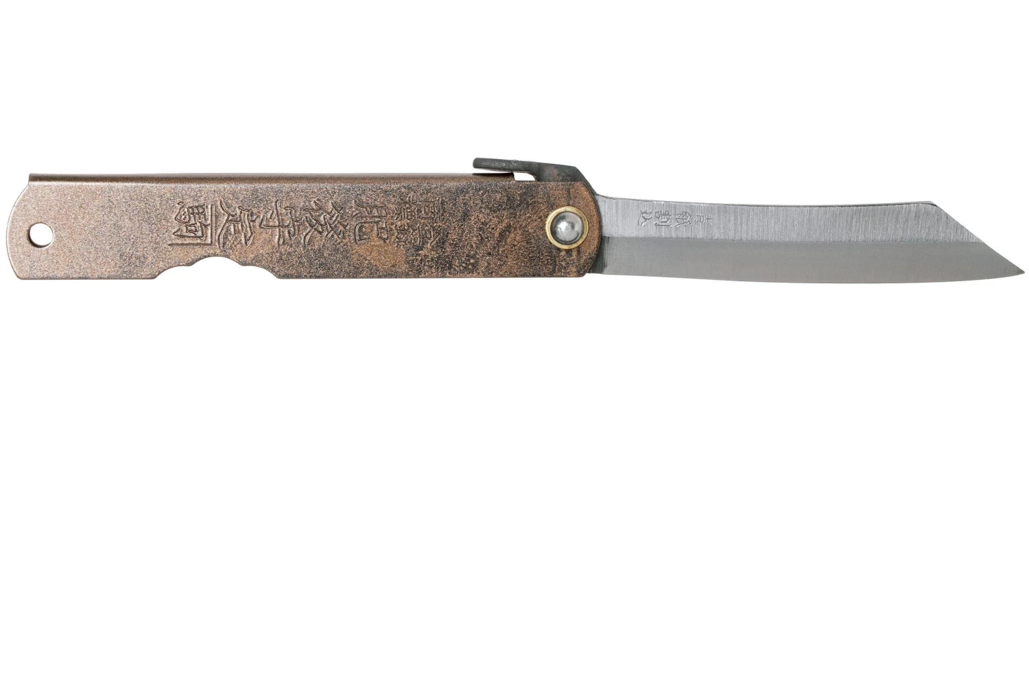 Higonokami Navaja 7,3 Cm HIGOC2, Blue Paper Steel, Brown Black Glitter - Imagen 2