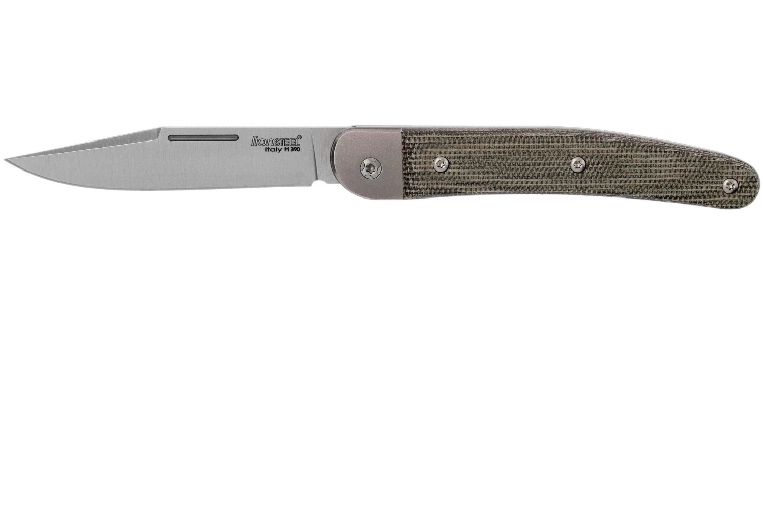 LionSteel Jack 1 Green Canvas Micarta JK1 CVG Navaja