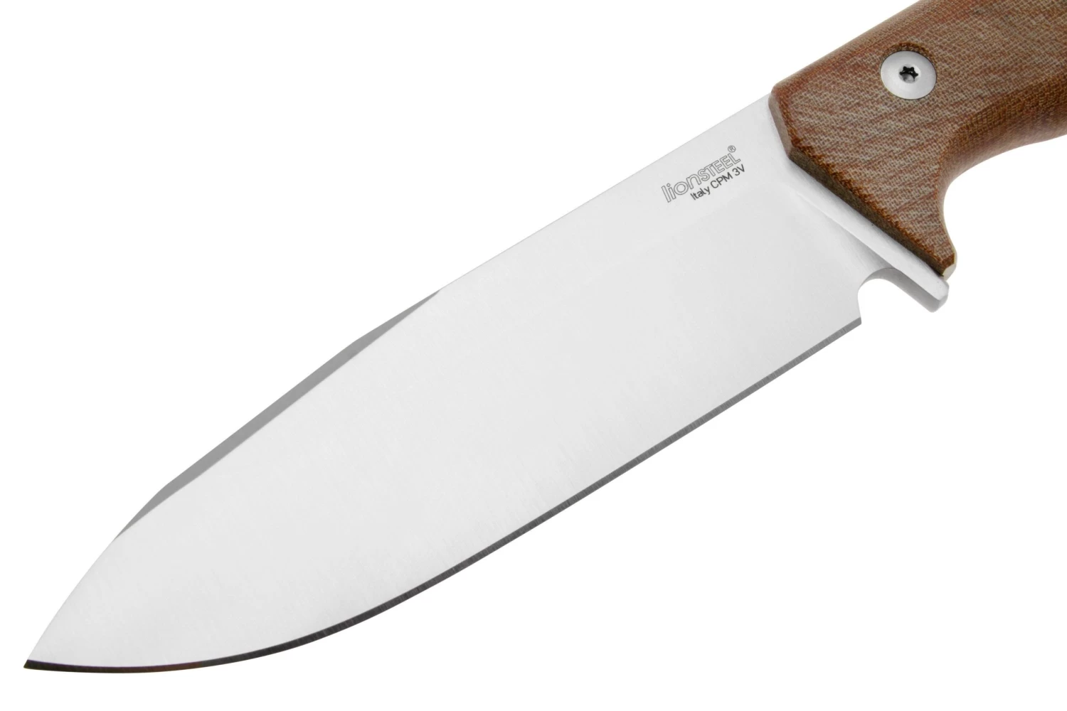 Lionsteel T6 Satin, Natural Canvas Micarta T6-CVN Cuchillo Fijo - Imagen 3