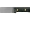LT Wright Genesis Flat Grind, A2, Matte Black Micarta, Leather Sheath, Cuchillo Bushcraft