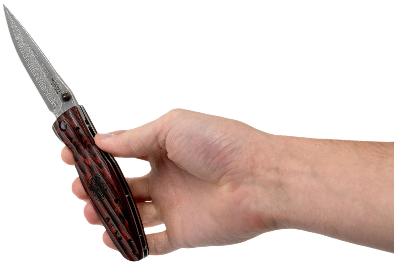 Mcusta MC-0183D Sengoku Tokugawa Ieyasu, Red Pakkawood Handle, Cuchillo De Caballero - Imagen 8