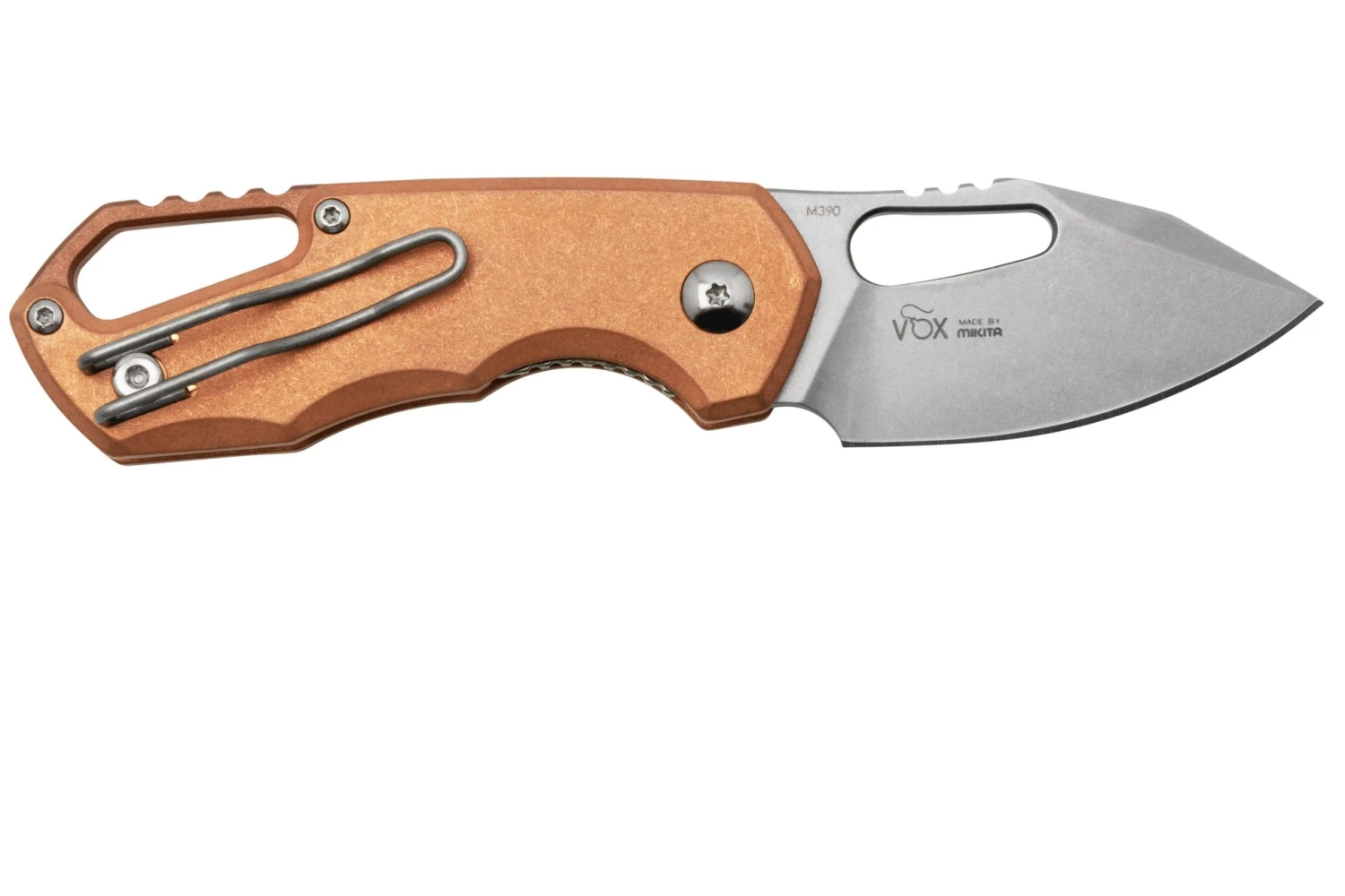 MKM Isonzo FX03-3CO Clip Point Stonewashed, Copper Navaja, Diseño De Jesper Voxnaes - Imagen 2