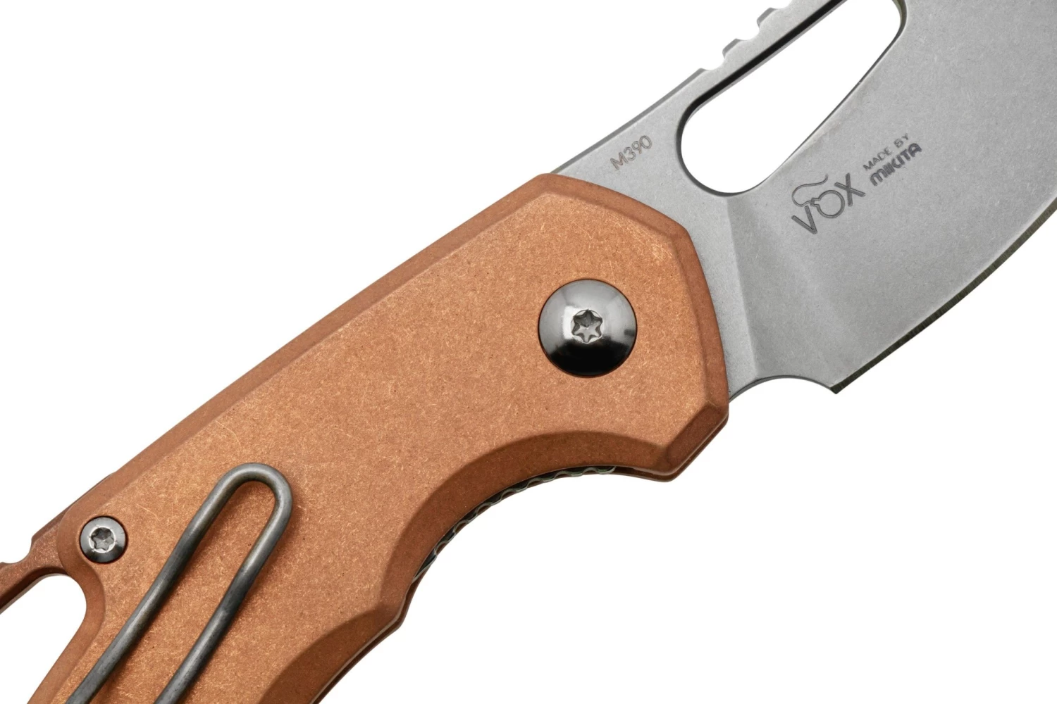MKM Isonzo FX03-3CO Clip Point Stonewashed, Copper Navaja, Diseño De Jesper Voxnaes - Imagen 5