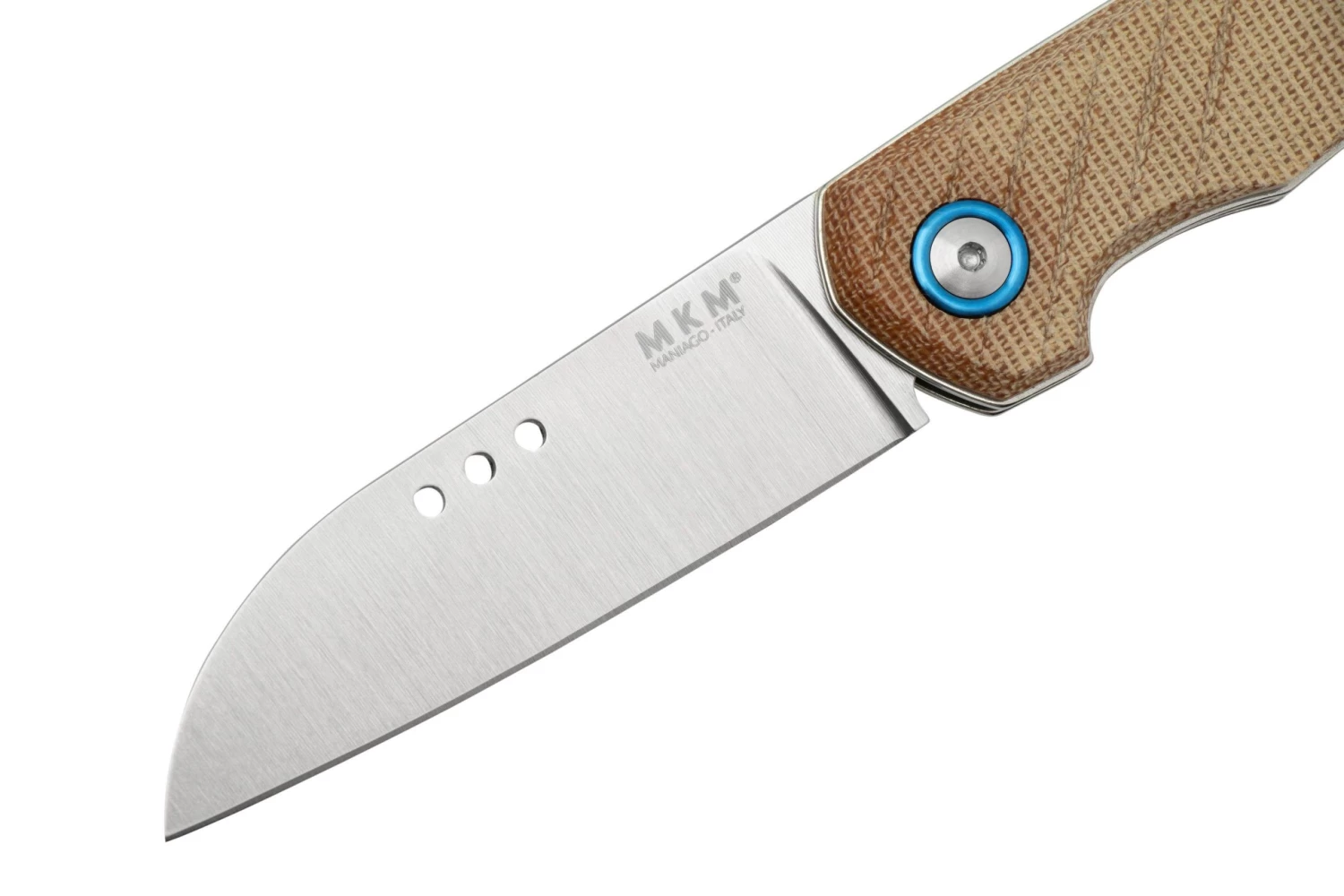 MKM Root RT-NC Satin Natural Canvas Micarta Navaja, Diseño Jens Anso - Imagen 3