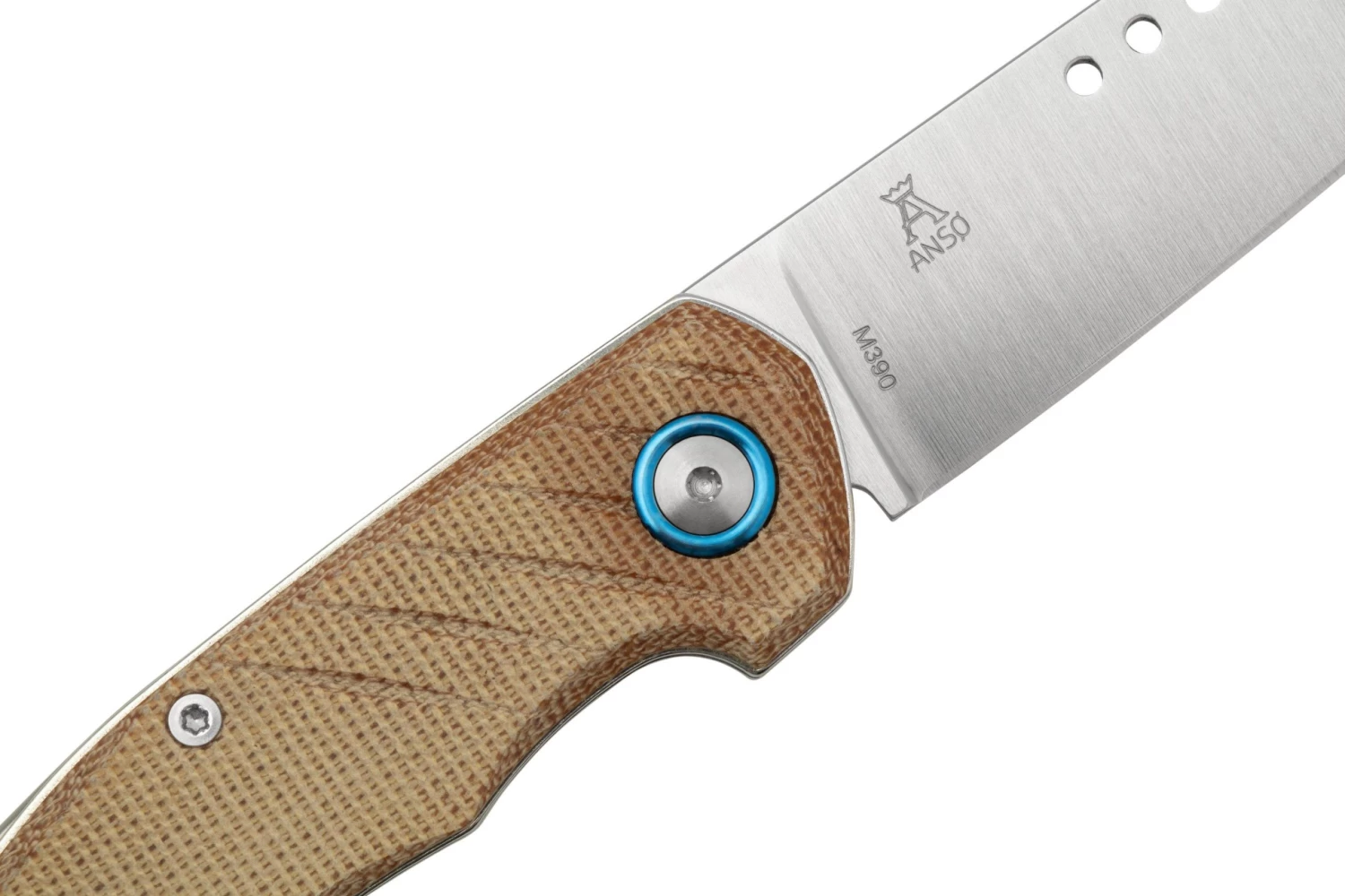 MKM Root RT-NC Satin Natural Canvas Micarta Navaja, Diseño Jens Anso - Imagen 5