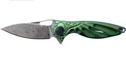 Rike Mini Hummingbird Navaja Damascus, Verde