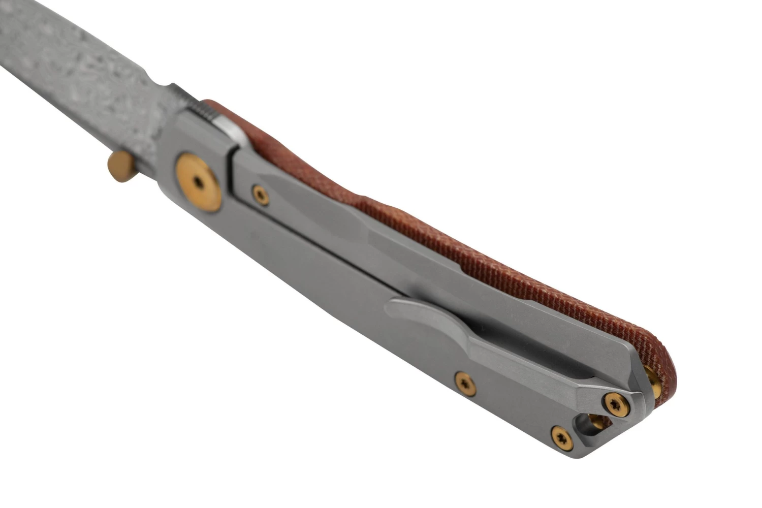 Real Steel Luna Boost Premium, Damascus, Brown Micarta Knivesandtools Exclusive Navaja - Imagen 4