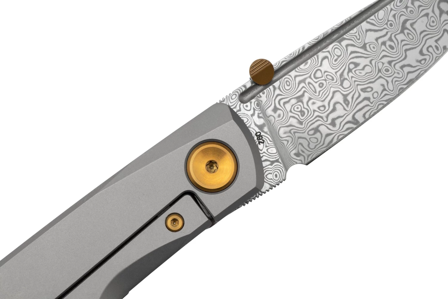 Real Steel Luna Boost Premium, Damascus, Brown Micarta Knivesandtools Exclusive Navaja - Imagen 5