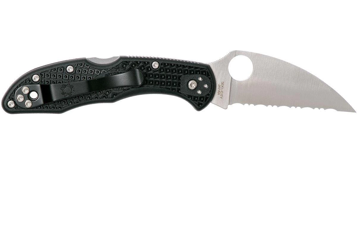 Spyderco Delica 4 Flat Wharncliffe C11FSWCBK Navaja, Dentada - Imagen 2