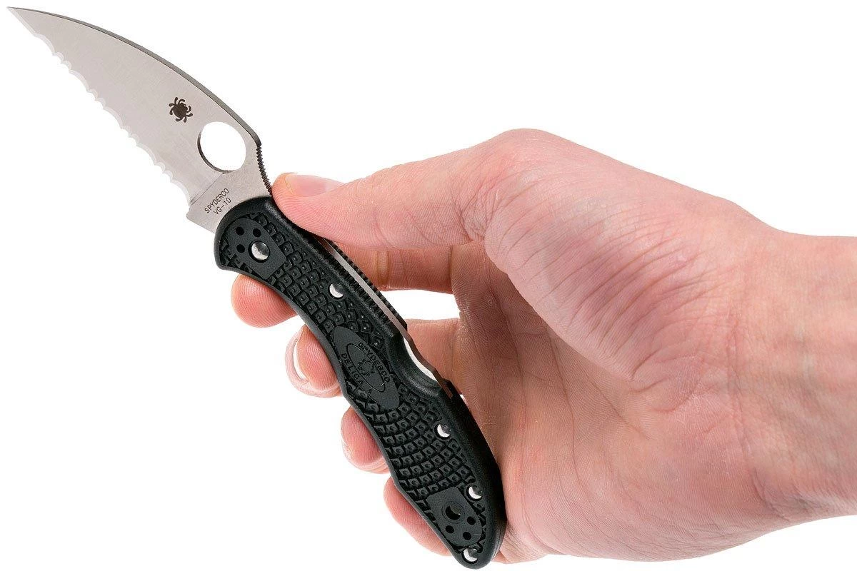 Spyderco Delica 4 Flat Wharncliffe C11FSWCBK Navaja, Dentada - Imagen 8