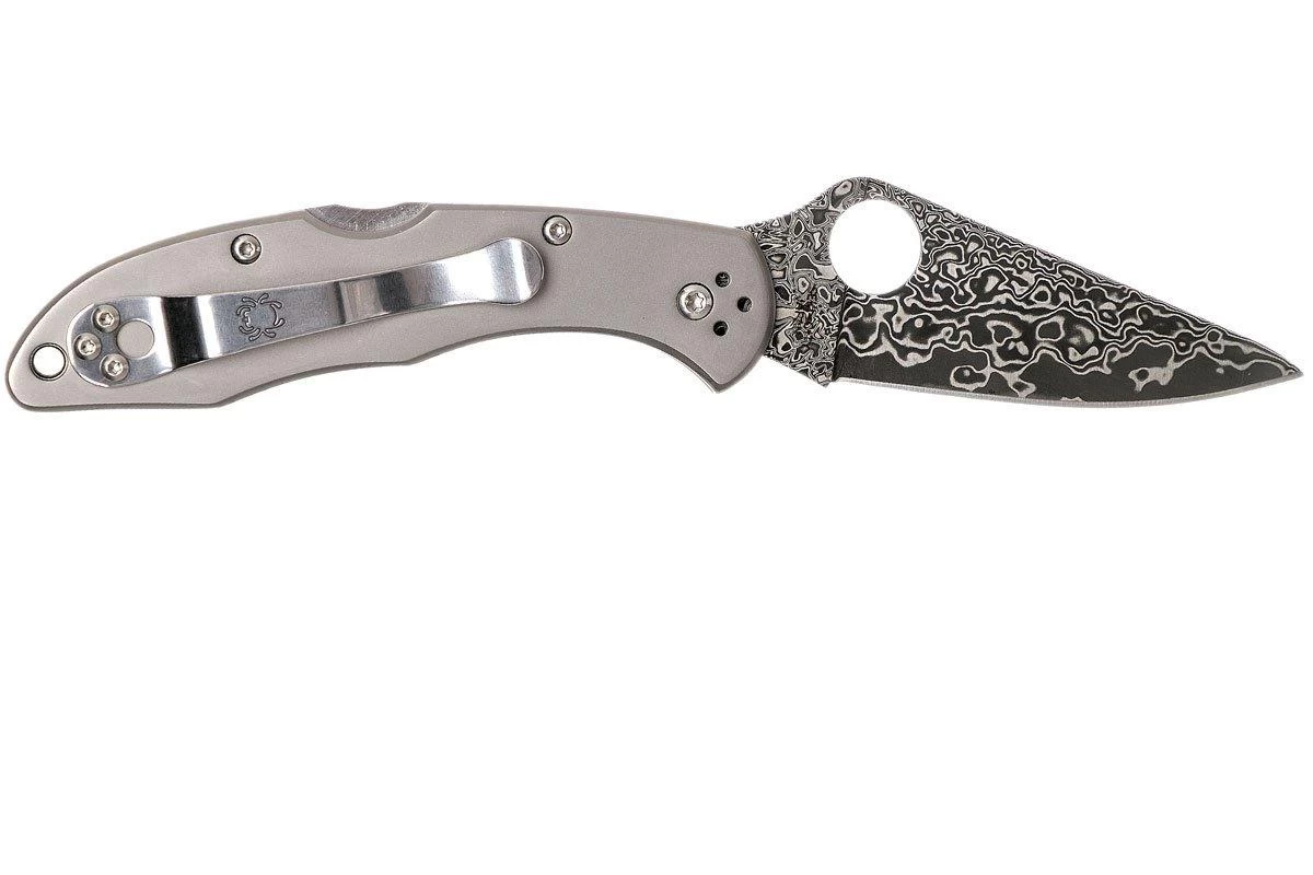 Spyderco C11TIPD Delica 4 Titanium Damascus Navaja - Imagen 2