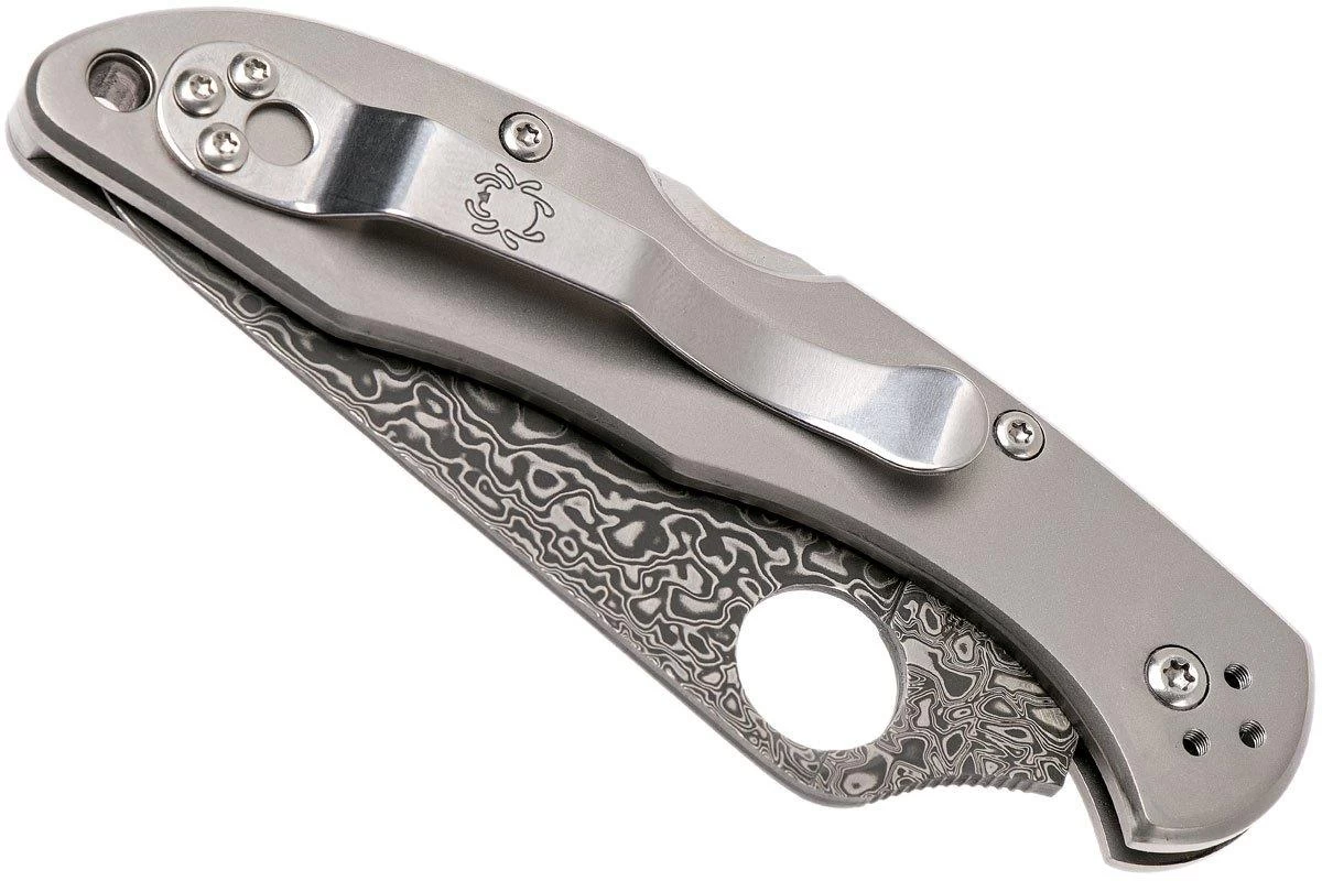 Spyderco C11TIPD Delica 4 Titanium Damascus Navaja - Imagen 4