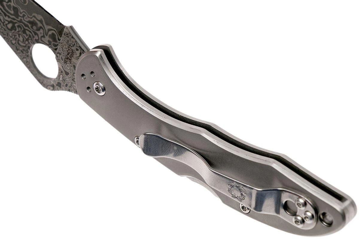 Spyderco C11TIPD Delica 4 Titanium Damascus Navaja - Imagen 5
