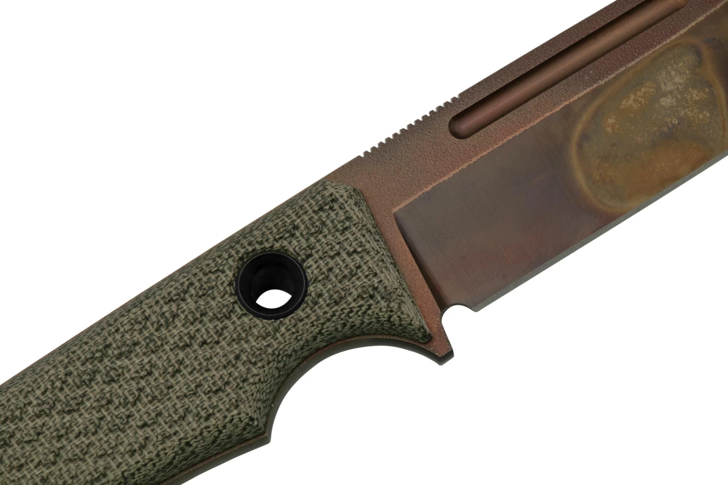 TRC Knives K-1S, Elmax Apocalypse Finish, Green Canvas Micarta, Cuchillo Fijo - Imagen 5