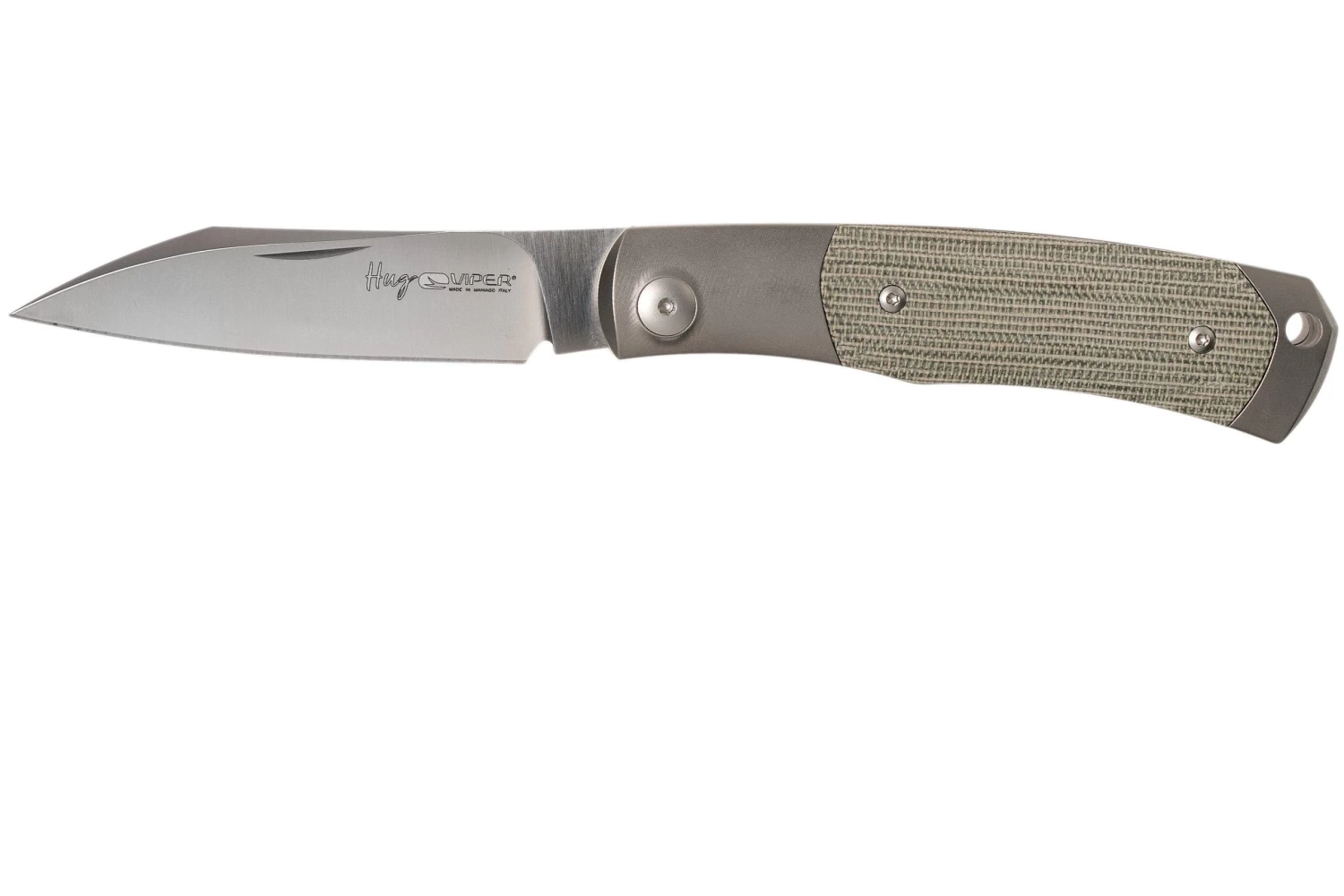 Viper Hug 2 V5994CG Green Canvas Micarta Navaja, Diseño Sacha Thiel