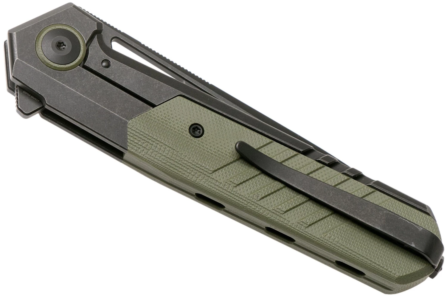 WE Knife Arsenal WE20073-2 Blackwashed, Green G10 Navaja, Ostap Hel Design - Imagen 4